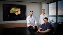Michael Sughrue, cofounder, Stephen Scheeler (CEO) and Stephane Doyen, cofounder of Omniscient Neurotechnology, which creates brain maps
